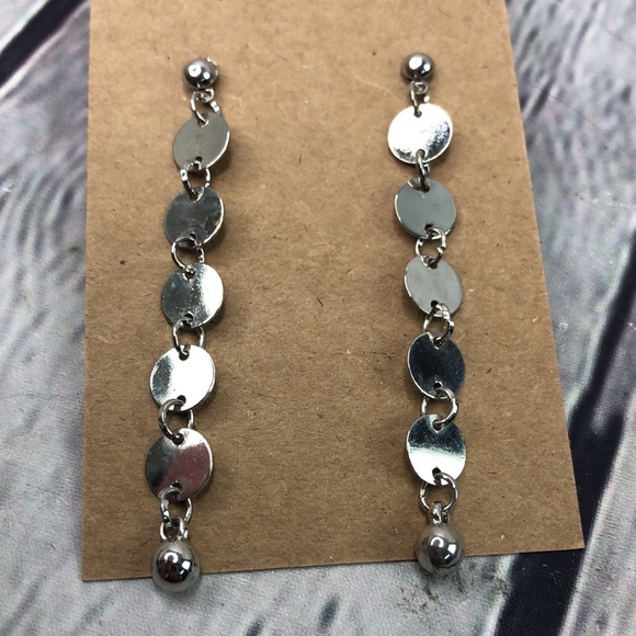 5/$25 Boho silver tone dainty circles linear dangl - Picture 5 of 10